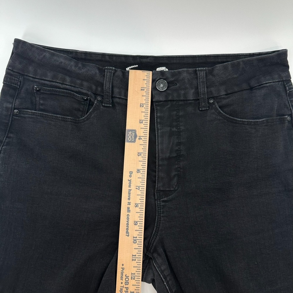 Seven7 Tummyless High Rise Skinny Jeans Womens 14 Black Dark Wash Denim Stretch - Picture 9 of 10